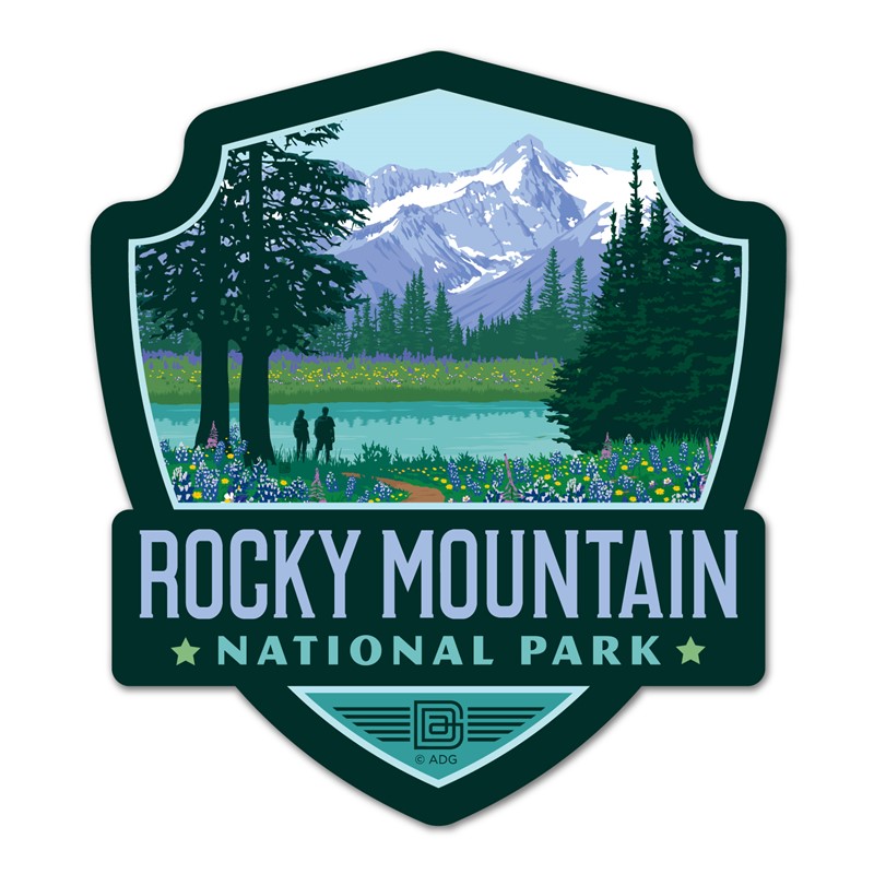 Rocky Mountain NP Wildflowers Emblem Wood Magnet| American Made