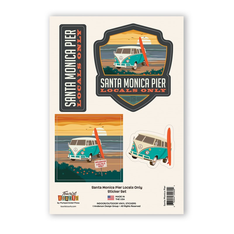 Santa Monica Pier Locals Only Sticker Set| Made in America