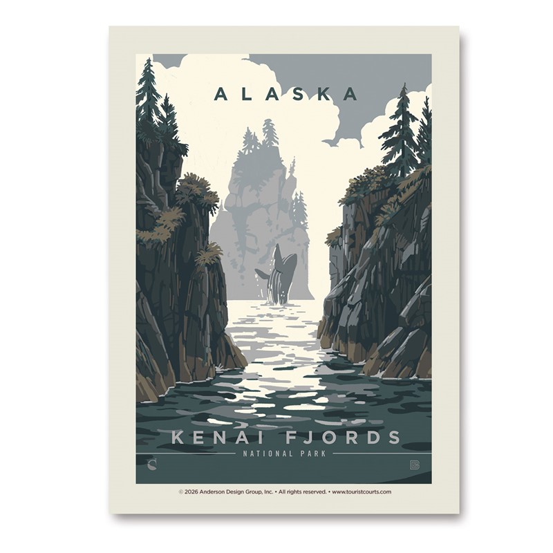 Kenai Fjords AK Whale Watching Vertical Sticker | Vertical Sticker