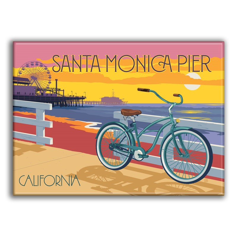 Santa Monica Pier CA Bike Magnet| Made In The USA