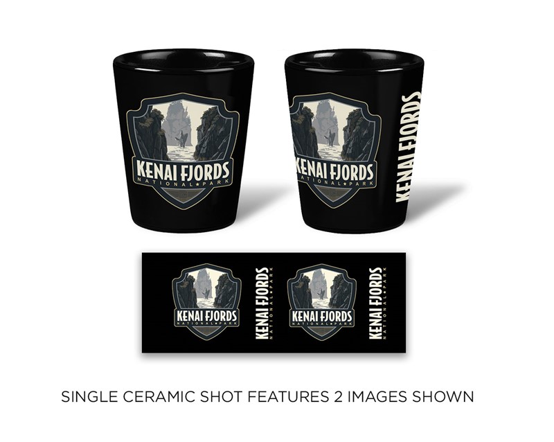 Kenai Fjords NP Whale Watching Black Ceramic Shot | Printed in the USA