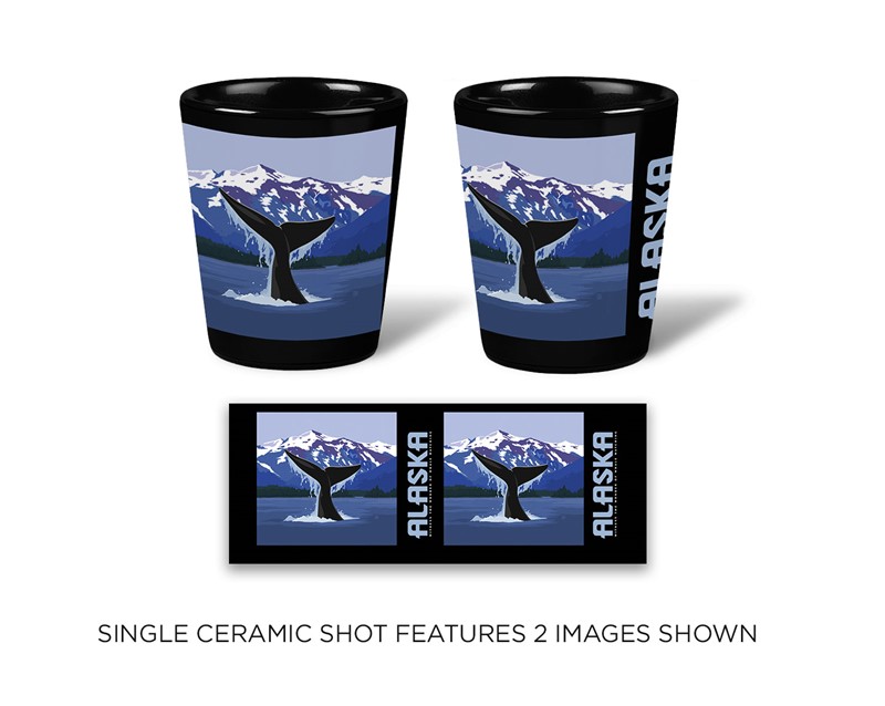 AK Whale Tail Black Ceramic Shot | Printed in the USA