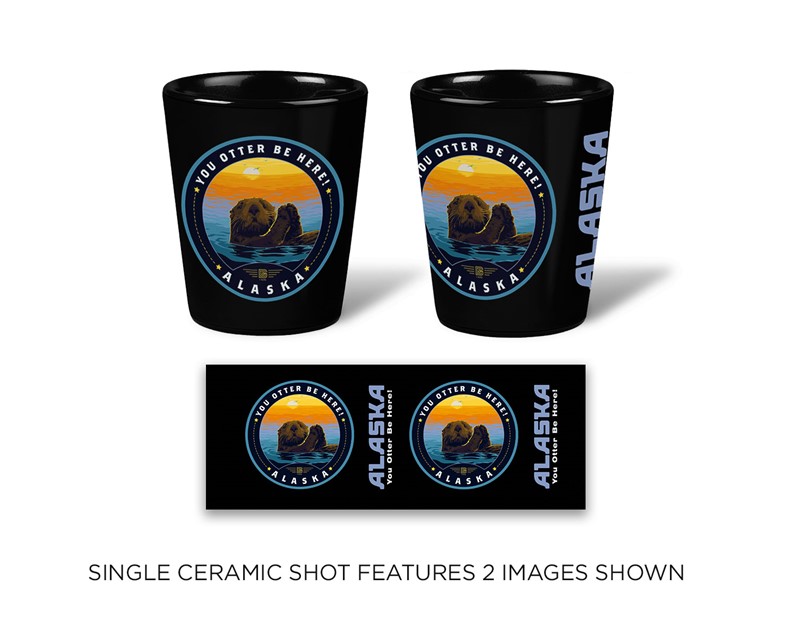 AK Otter Be Here Black Ceramic Shot | Printed in the USA