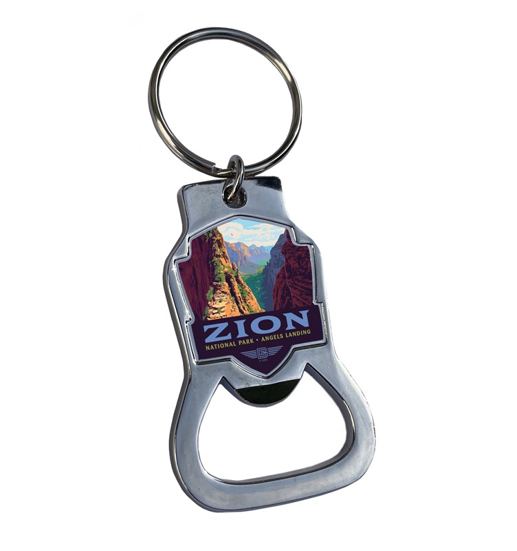 Zion NP Ascent to Angels Landing Emblem BO Key Ring | American Made