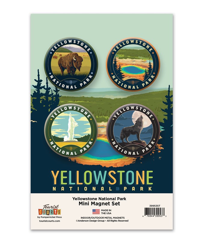 Yellowstone NP Mini Matte Magnet Set| Circle Magnets