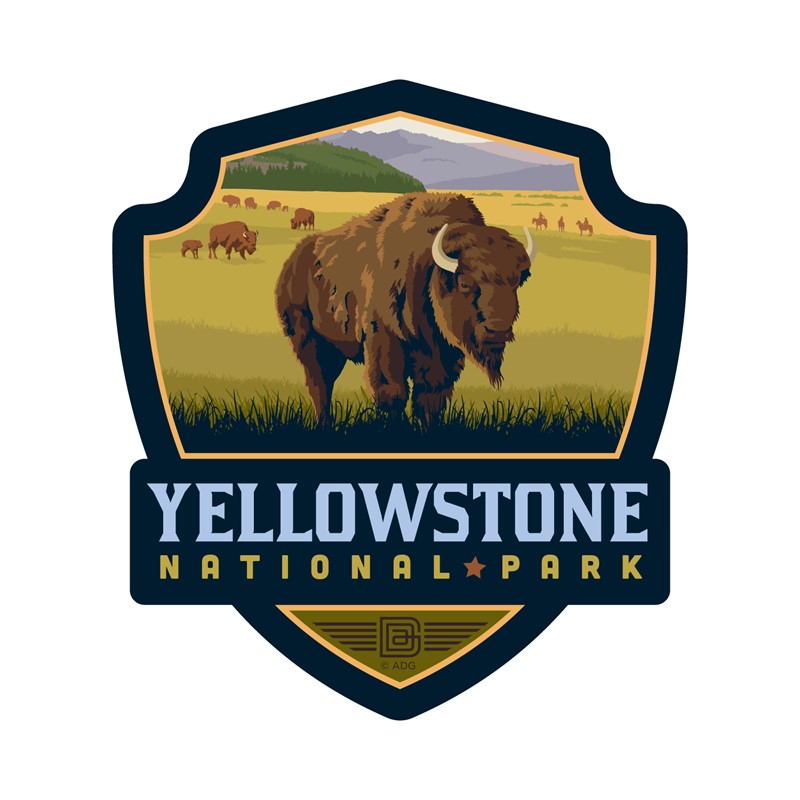 Yellowstone NP Bison Emblem Sticker | American Made