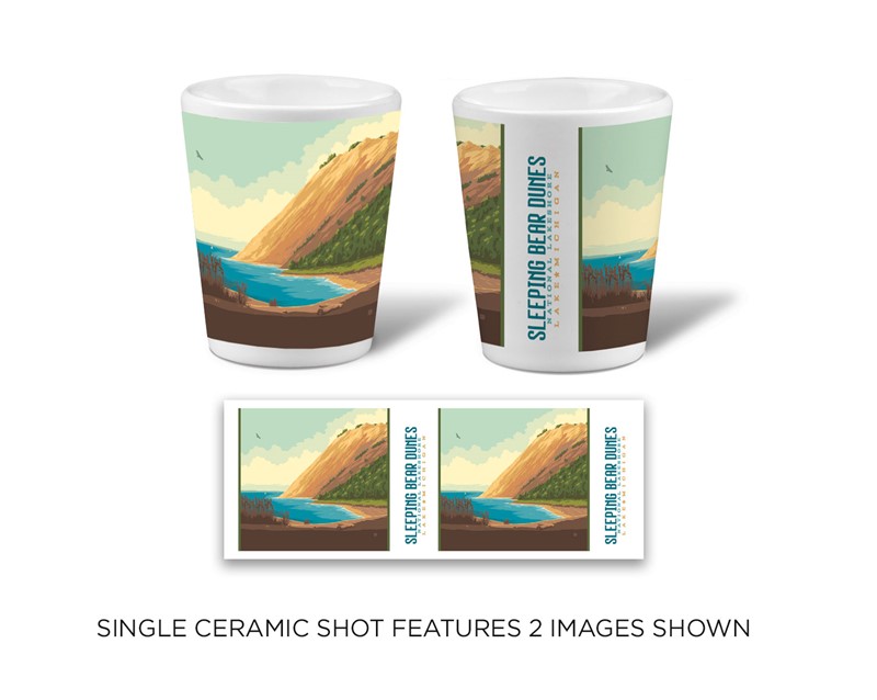 Sleeping Bear Dunes National Lakeshore Ceramic Shot| Printed in the USA