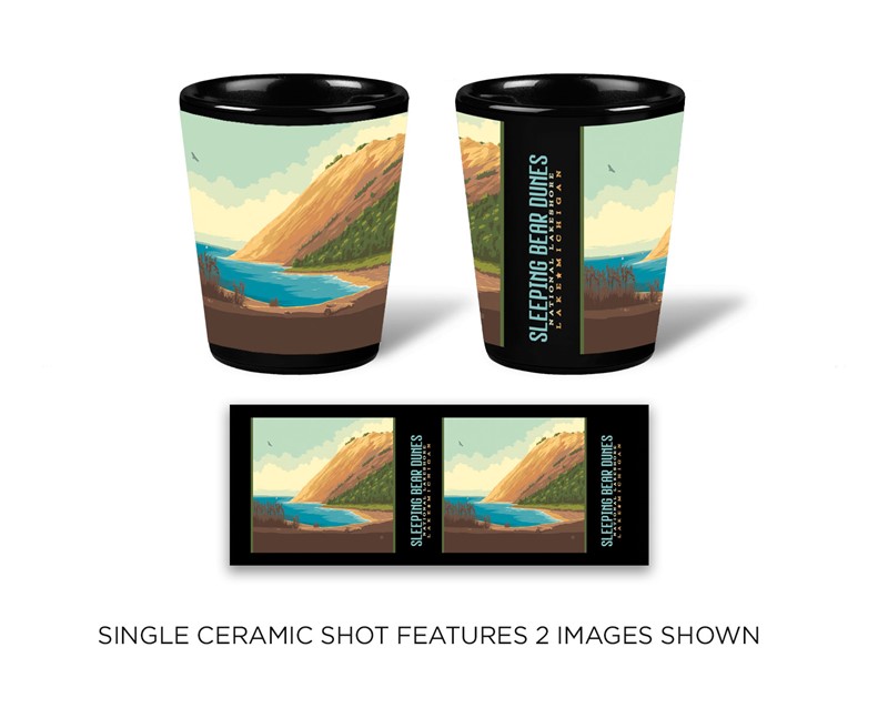 Sleeping Bear Dunes National Lakeshore Black Shot | Printed in the USA