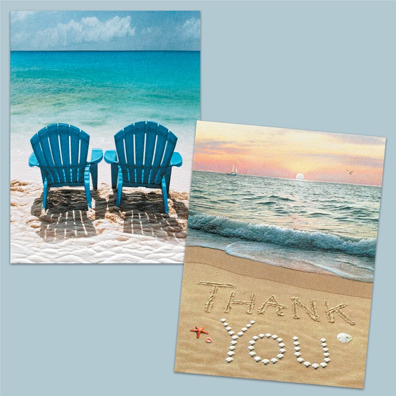 Beach Chairs | coastal boxed note cards