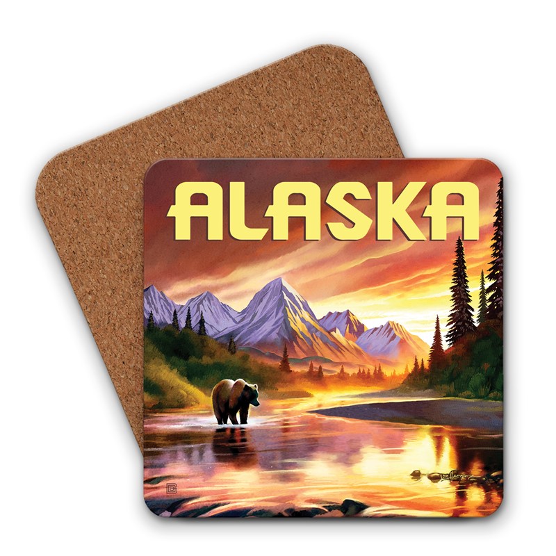 Alaska Evening Glow Coaster | American made coaster