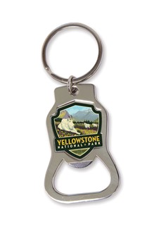 Yellowstone NP Yellowstone Falls Emblem Bottle Opener Key Ring | American Made