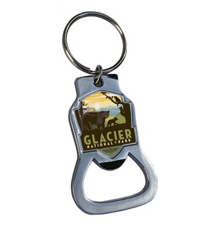 Glacier National Park Eagle Salmon Emblem Bottle Opener Key Ring | American Made