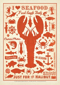 Lobster Pattern Print Postcard
