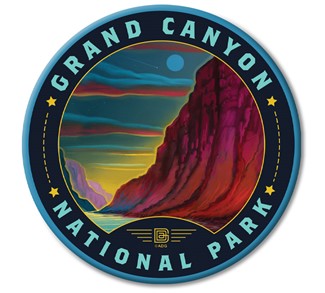 Grand Canyon NP Moonrise Circle Magnet | Circle Magnets