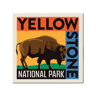 Yellowstone NP Square Magnet | Metal Magnet