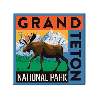 Grand Teton NP Square Magnet | Metal Magnet