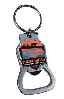 Shenandoah Bear Crossing Emblem Bottle Opener Key Ring | American Made