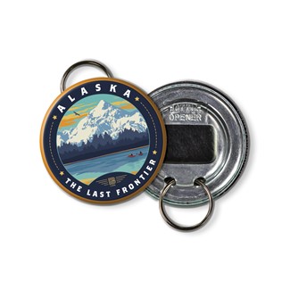 Alaska Wrangell Kayaks Circle Bottle Opener Key Ring | American Made