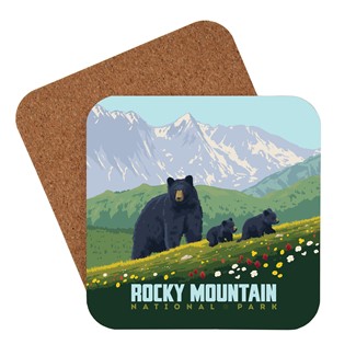 Rocky Mountain NP Black Bears Coaster | USA Made