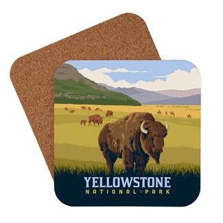 Yellowstone National Park Bison Field Coaster | USA Made