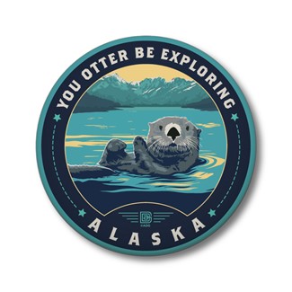 Alaska Otter Circle Magnet | Circle Magnets