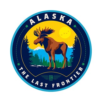 Alaska State Pride Circle Sticker | Circle Sticker