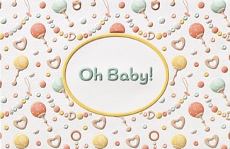 Rattle & Toy Pattern  | Baby greeting cards