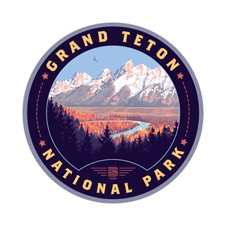 Grand Teton NP Snake River Valley Circle Sticker  | American Made