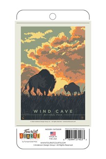 Wind Cave NP Bison Sunrise Vertical Sticker  | American Made