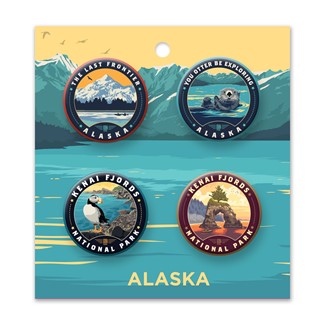 Alaska/Kenai Fjords NP Button PK of 4 | Made in America