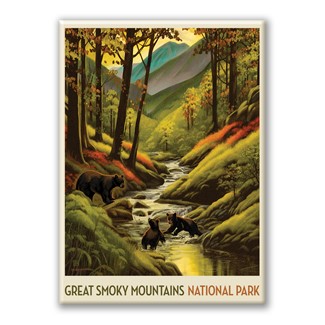 Great Smoky Mountains NP Splashing Cubs Magnet | American Made