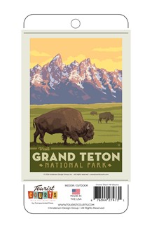 Grand Teton NP Bisons Vert Sticker  | American Made