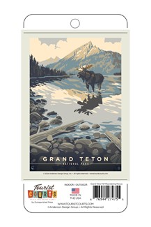 Grand Teton NP Meandering Moose Vert Sticker  | American Made