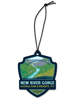 New River Gorge NP & Preserve Landscape Emblem Wood Ornament   |  American Made