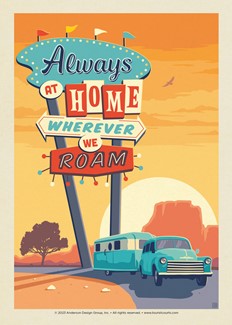 Always at Home Wherever We Roam Postcard | USA Made