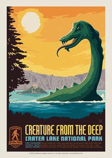 Crater Lake's Creature from the Deep Postcard | USA Made