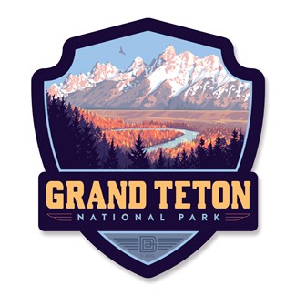 Grand Teton NP Snake River Valley Emblem Wooden Magnet | American Made