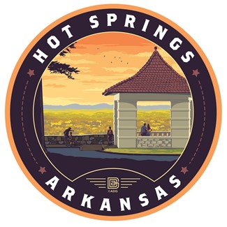 Hot Springs NP Outlook Circle Sticker | American Made