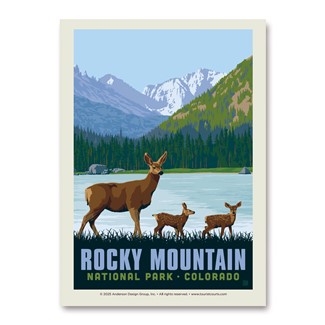 Rocky Mountain NP Deer Family| Vertical Sticker