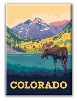 Colorado Moose Magnet | Metal Magnet