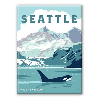 WA Seattle Inside Passage Orca Magnet