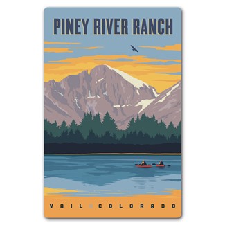 Piney River Ranch Vail CO Kayakers Magnetic Postcard