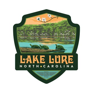 Lake Lure, NC Turtle Log Emblem Sticker
