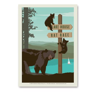 Lake House Signpost Vert Sticker | Vertical Sticker