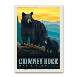 Chimney Rock, NC Bears Sunset Vert Sticker| Vertical Sticker