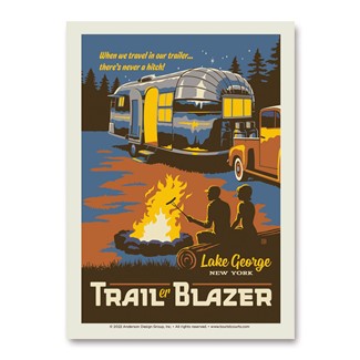 Lake George NY, Trailer Blazer Vertical Sticker| Made in USA