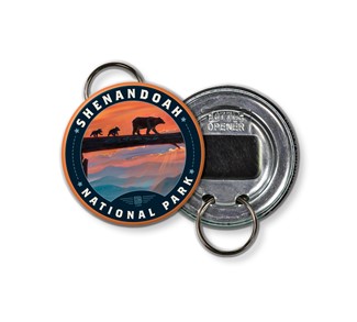 Shenandoah NP Bear Crossing Circle Bottle Opener Key Ring | American Made