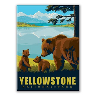 Yellowstone NP Wildlife Bears Magnet| Made in the USA