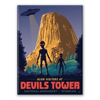 Devils Tower WY Alien Visitation Magnet | Made in the USA