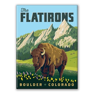 The Flatirons Colorado Bison Magnet| American Made Magnet